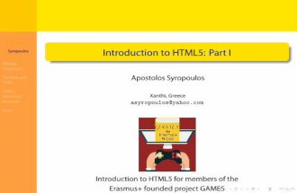 Introduction to HTML5: Part I