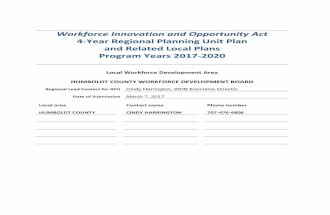 Workforce Innovation and Opportunity Act 4 Planning Unit ... · Workforce Innovation and Opportunity Act 4 ... character and geographic isolation foster a community and culture of