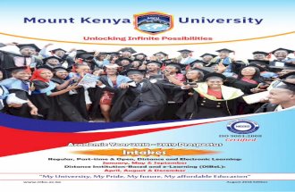 Mount Kenya University - mku.ac.kemkuacke/images/pdfdocuments/Prospectus 2018-2019... · Mount Kenya University 2018-2019 Prospectus-ISO 9001 : 2008 Certified II Unlocking Infinite