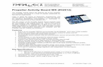 Propeller Activity Board WX (#32912) - Parallax Inc · When Rev A of the Propeller Activity Board WX is not connected to a USB host or charger, and the Wireless Communication Socket