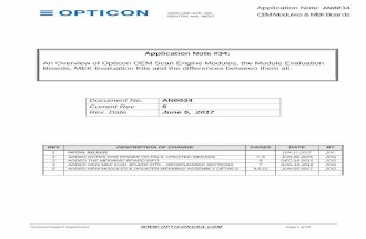 Document No. AN0034 - Opticon USAftp.opticonusa.com/AppNotes/AN0034.pdf · Opticon, Inc. has developed various “Module Evaluation Kits” (MEK). These kits allow a These kits allow