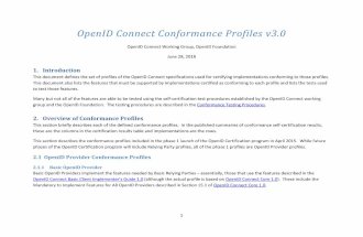 OpenID Connect Conformance Profiles v3 · 1 OpenID Connect Conformance Profiles v3.0 OpenID Connect Working Group, OpenID Foundation June 28, 2018 1. Introduction This document defines