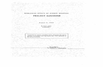 Worldwide Effects of Atomic Weapons: Project SUNSHINE · Title: Worldwide Effects of Atomic Weapons: Project SUNSHINE Subject: A presentation of a 1953 estimate of the fallout problem.