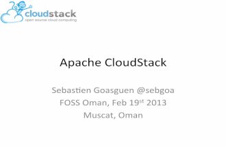 Apache’CloudStack’ - fossc.om · Deﬁnion’ “Cloud’compu2ng’is’amodel’for’enabling’ubiquitous,’convenient,’ on#demand(networkaccess(to’ashared’pool’of’conﬁgurable’