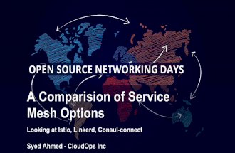 Mesh Options A Comparision of Service · and CloudStack •Previously worked on the Netscaler LB •Part of the DevOps team @ Yahoo! About CloudOps •We Design, Build and Operate