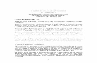 DECIZIA CONSILIULUI CONCURENTEI nr. 7 din 19.01.2005 ... - A - SC CET SA Brasov_210ro.pdf · S.C. CET BRASOV S.A. are ca activitati secundare prepararea apei dedurizate si demineralizate