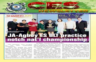 JA-Agboy ES BLT practice notch nat’l championship Arevalo CES Newsletter... · the first ever Busog, Lusog, Talino National Excellence Award of the Jollibee Group Foundation (JGF).