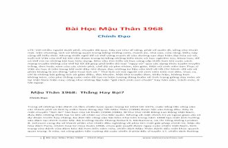 Bài Học Mậu Thân 1968 - vietnamvanhien.net · Việt du học ở Liên bang Mỹ mới đây–khi được đọc những tư liệu văn khố về Hồ Chí Minh–đã