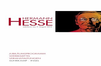 Hesse HermAnn - suhrkamp.de · Im Laufe seines Lebens erhielt Hermann Hesse Abertau- sende Zuschriften von Lesern, die nach der Lektüre seiner Bücher ein solches Vertrauen gefaßt