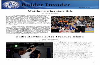 Raider Invader - Reynolds School District paper correct.pdf · Raider Invader Raider Invader Editorial Policy The Raider Invader accepts and welcomes let-ters to the editor and guest