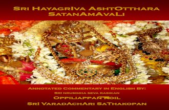 RI H IVA ASHT TTHARA SATAN AMAVA I - sadagopan.org Ashtothara Sata Namavali.pdf · Sri VishNu sahasra Naamam refers to this nAmam with the salutation: "GovindhO govitAm pathi:" He
