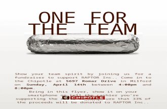 raptorinc.orgraptorinc.org/wp-content/uploads/2019/01/Chipotle-Flyer-in-Word.docx  · Web viewONE FOR THE TEAM. Show your team spirit by joining us for a fundraiser to support RAPTOR