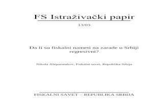 FS Istraživački papir - fiskalnisavet.rs · Ovaj rad je organizovan na sledeći način: u prvom delu su opisane osnovne odlike poreskih reformi u Srbiji iz 2001. i 2007. godine,