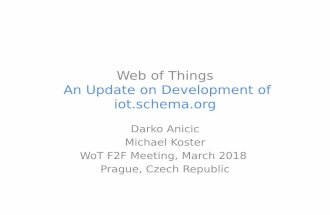 Web of Things An Update on Development of iot.schema · Web of Things An Update on Development of iot.schema.org Darko Anicic Michael Koster WoT F2F Meeting, March 2018 Prague, Czech