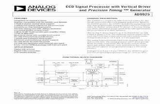AD9925 CCD Signal Processor with Vertical Driver and ... · Two additional vertical outputs can be used with CCDs that contain advanced video readout modes. Voltage levels of up to