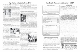 Top Stories & Statistics from 2007 Funding & Management ... · Last year the Health Department became the lead agency in investigating and enforcing Ohio’s Smoking Ban. After considerable