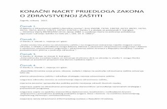 KONAČNI NACRT PRIJEDLOGA ZAKONA O ZDRAVSTVENOJ ZAŠTITI izmjena zakona o ZZ 2015.pdf · KONAČNI NACRT PRIJEDLOGA ZAKONA O ZDRAVSTVENOJ ZAŠTITI Zagreb, svibanj 2015. Članak 1.