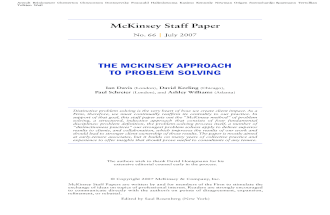 The McKinsey Approach to Problem Solving