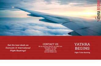 Yathrabegins offer you an extensive list of domestic and international flight ticket booking at lowest airfares