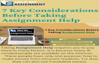 7 Key Considerations Before Taking Assignment Help