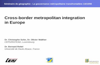 Cross-border metropolitan integration in Europe