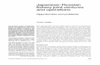 Japanese-Russian fishery joint ventures and operations , : Opportunities and problems