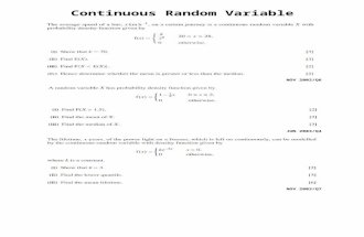 Continuous Random Variable