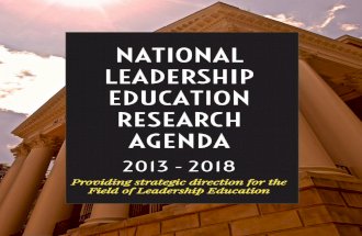 National Leadership Education Research Agenda