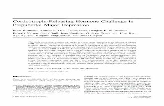 Corticotropin-releasing hormone challenge in prepubertal major depression