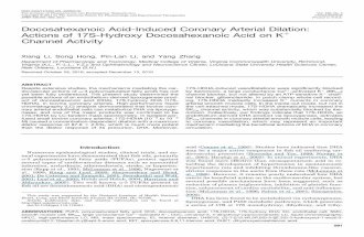 Docosahexanoic acid-induced coronary arterial dilation: actions of 17S-hydroxy docosahexanoic acid on K+ channel activity