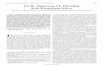 LT-W: Improving LT Decoding With Wiedemann Solver