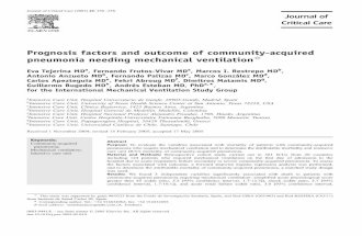 Prognosis factors and outcome of community-acquired pneumonia needing mechanical ventilation