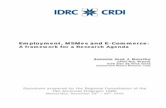 Employment, MSMes and E-Commerce: A framework for a Research Agenda
