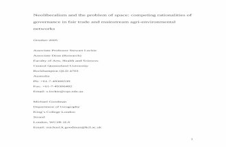 Neoliberalism and the problem of space: Competing rationalities of governance in fair trade and mainstream agri-environmental networks