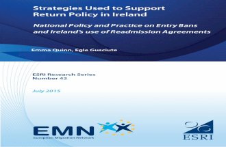 Strategies Used to Support Return Policy in Ireland: National Policy and Practice on Entry Bans and Ireland’s Use of Readmission Agreements