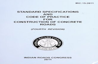 STANDARD SPECIFICATIONS AND CODE OF PRACTICE FOR CONSTRUCTION OF CONCRETE ROADS (FOURTH REVISION