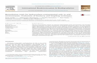 Remediation trials for hydrocarbon-contaminated soils in arid environments: Evaluation of bioslurry and biopiling techniques