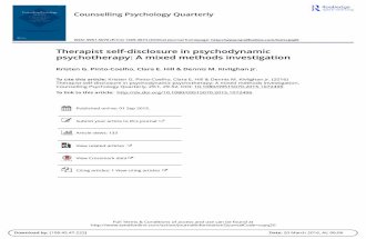 Therapist self-disclosure in psychodynamic psychotherapy: A mixed methods investigation
