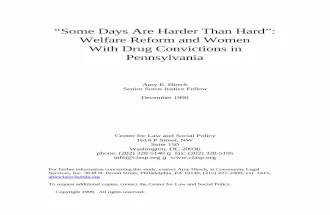 Some Days Are Harder Than Hard\": Welfare Reform and Women with Drug Convictions in Pennsylvania