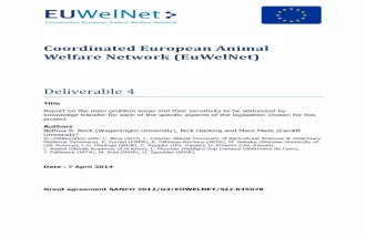 Coordinated European Animal Welfare Network (EuWelNet) - Deliverable 4 (2014)
