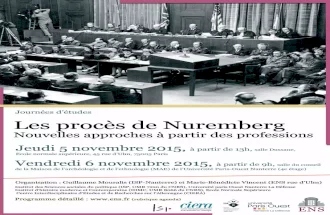 Les procès de Nuremberg. Nouvelles approches à partir des professions (5 et 6 novembre 2015)