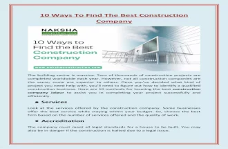 10 Ways to Find The Best Construction Company