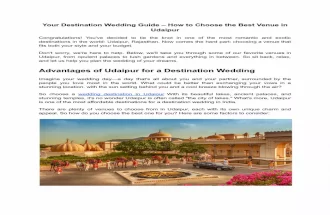 Your Destination Wedding Guide – How to Choose the Best Venue in Udaipur.pdf