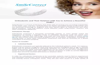 Orthodontic and Their Relation with You to Achieve a Beautiful Smile?