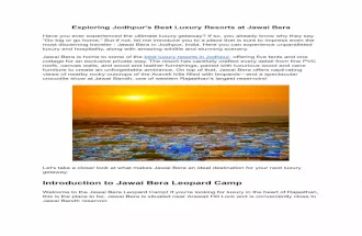 Exploring Jodhpur's Best Luxury Resorts at Jawai Bera