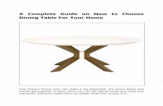 A Complete Guide on How to Choose Dining Table For Your Home
