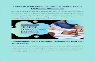 Unleash your Potential with Strategic Exam Coaching Techniques
