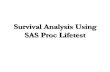 Survival Analysis Using SAS Proc   Analysis Using SAS Proc Lifetest. Proc LifetestProc Lifetest Estimation of Survival ProbabilitiesEstimation of Survival Probabilities