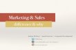Marketing & Sales ... Marketing vs and Sales! Marketing! Sales! branding! direct client contact! creating