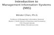 Introduction to  Management Information Systems  (MIS)